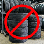 tires with a red circle and slash over it